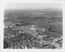 Aerial view of Roseland Shopping Center, Santa Rosa, California, 1960