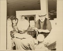 Magician entertaining at grand opening of Sears, Santa Rosa, California, 1980