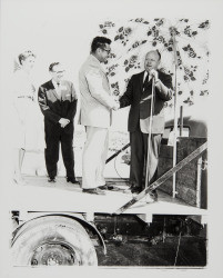 Crowd gathered for dedication of Coddingtown airport, Santa Rosa, California, 1960