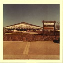 Working on the exterior of the Ice Arena