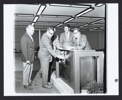 Toll collecting machine at the Second and D Street Parking Garage, Santa Rosa, California, 1970