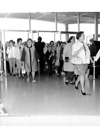 Shoppers entering new K-Mart store, February 26, 1970