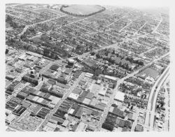 Aerial photograph of downtown Santa Rosa, California area, 1954