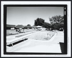 Swimming pool at the Rustic Motel, Santa Rosa, California, 1961