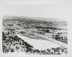 Looking north at Hearn Ave.-Highway 101 overpass, Santa Rosa, California, 1962