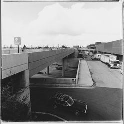 Access road behind Santa Rosa Plaza and parking structure, Santa Rosa, California, 1982