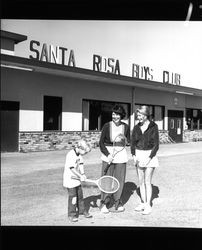 Tennis tournament players in front of the Santa Rosa Boys' Club, Santa Rosa, California, 1980