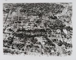 Aerial view of central Santa Rosa, California, looking north, 1962