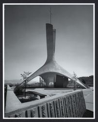 View of the chapel at Calvary Cemetery, Santa Rosa, California, 1965