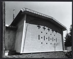 Exterior of St. John's Catholic Church, Healdsburg, California, 1966