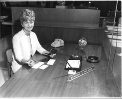 Mary Johnson, new accounts at Summit Savings and Loan, Santa Rosa, California, 1966