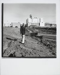 Third Street being graded to go under the mall, Santa Rosa, California, 1977