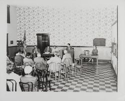 Members of the Butcher's Union at a meeting, Santa Rosa, California, 1961