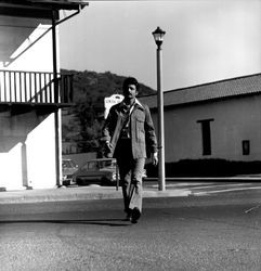 Mattei Brothers men's and women's fashions modeled outdoors near the Sonoma Mission