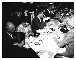 Miss Sonoma County contestants having lunch with the judges