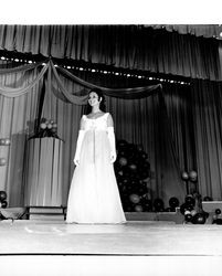 Jane Ringstad in the Miss Sonoma County evening gown competition, Santa Rosa, California, 1971