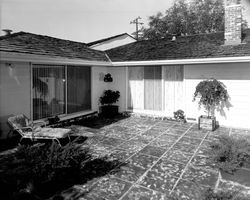 Flagstone patio at the Wight Buckle home, Santa Rosa, California, 1958