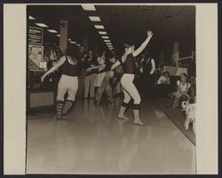 Girls doing modern dance routine at Sears opening day, Santa Rosa, California, 1980