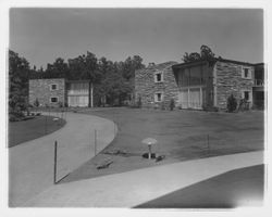 View of the grounds of the Flamingo Hotel, Santa Rosa, California, 1957