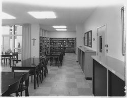 Study hall in Ursuline residence hall, Santa Rosa, California, 1960