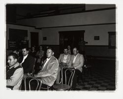 Members of the Butcher's Union at a meeting, Santa Rosa, California, 1961