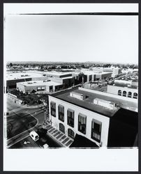 Aerial view of Santa Rosa Plaza from Third and B Streets, Santa Rosa, California, 1982