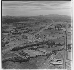 Aerial view of a mobilehome park near Windsor, California, 1972