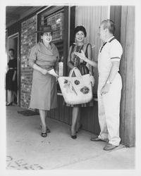 Fashion show at the Farmhand , Santa Rosa, California, 1960, featuring clothes from Ceci's