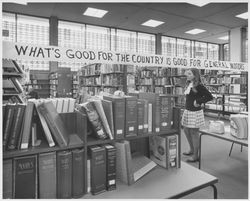 Earth Day banner at the Santa Rosa-Sonoma County Free Public Library, Santa Rosa, California, April 22, 1970