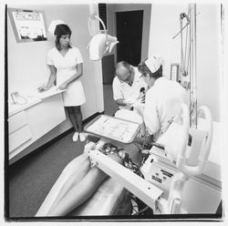 Dental procedure at the Empire Dental Building, Santa Rosa, California, 1971