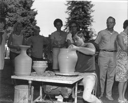 Frank Lorenzo throwing a pot at Art in the Park, Santa Rosa, California, June 17, 1971