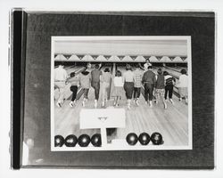 Bowling lanes at the Holiday Bowl, Santa Rosa, California, 1959