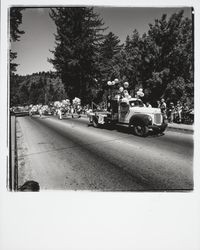 Bank of Sonoma County float in a Guerneville Parade, Guerneville, California, 1978