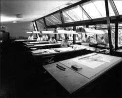 Interior view of offices of J. Clarence Felciano, architect, Santa Rosa, California, May 20, 1966