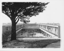 Courtyard at Ursuline residence hall, Santa Rosa, California, 1960