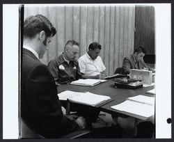 Meeting of City Hall employees, Santa Rosa , California, 1969