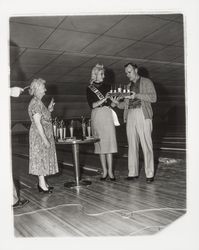 Chonne Patton awarding trophies at Holiday Bowl, Santa Rosa, California, 1959