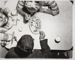 Eating a banana split at Gordon's, Santa Rosa, California, 1959