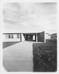 Entrance to Montgomery High School, Santa Rosa, California, 1959