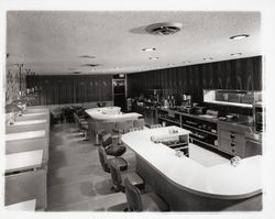 Coffee corner at the Flamingo Hotel, Santa Rosa, California, 1957