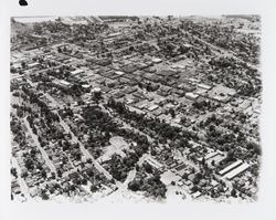 Aerial view of central Santa Rosa, California, looking northwest, 1962