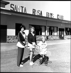 Tennis tournament players in front of the Santa Rosa Boys' Club, Santa Rosa, California, 1980