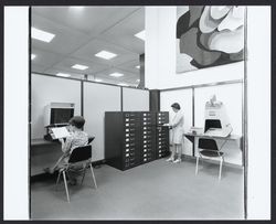 Microfilm carrel at the Sonoma County Library, Santa Rosa , California, 1970