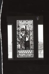 Stained glass window in Burbank's carriage house, Santa Rosa, California, 1963