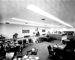 Interior of the Cotati branch of the Exchange Bank, Cotati, California, 1962