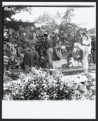 Putting together a collage at Artrium, Santa Rosa, California, 1969