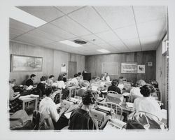 Typing class at Burbank Business College, Santa Rosa, California, 1964