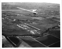 Aerial view of Santa Rosa Airport area, Santa Rosa, California, 1962