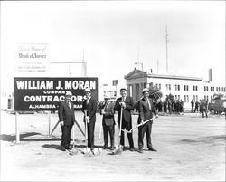 Henry Trione, Hugh B. Codding, Wayne Ancell, Trent Harrington and D.C. Sutherland at Bank of America ground breaking, Santa Rosa, California, 1967