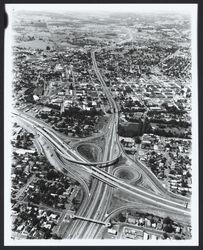 Highway 12 and Highway 101 interchange, Santa Rosa, California, 1965